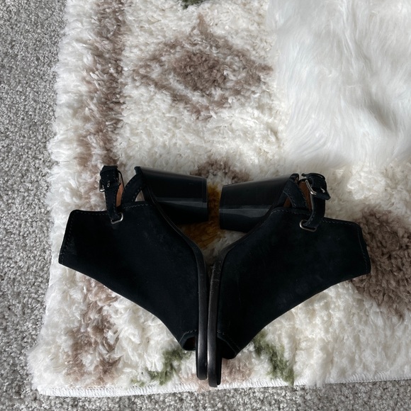 Frye dani shield slingback sandal heel open toe ankle strap suede leather 8.5 - Picture 8 of 10